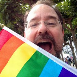 photo - Scalzi with Pride flag